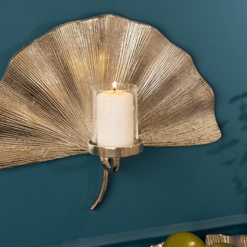 GINKGO ezüst alumínium gyertyatartó