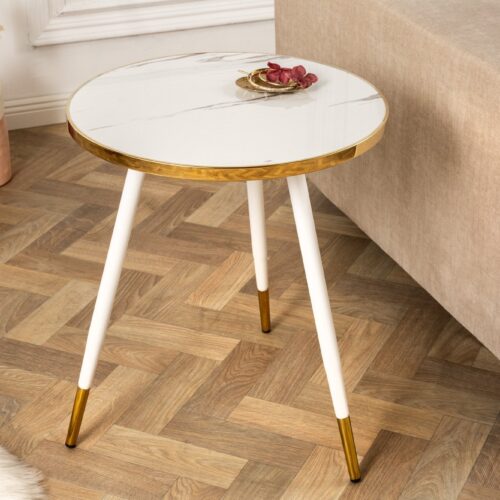 PARIS fehér és arany akril dohányzóasztal 45 cm PARIS fehér és arany akril dohányzóasztal 45 cm