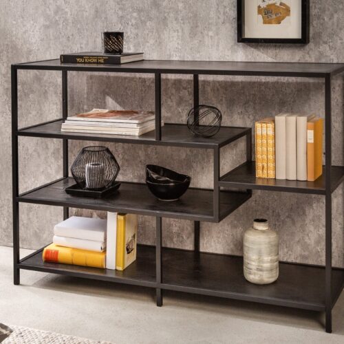 SLIM fekete fa polc 115x80 cm