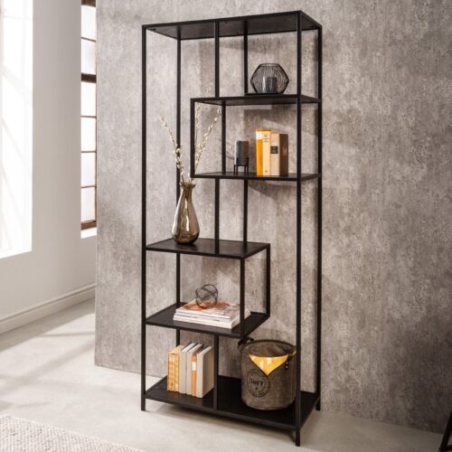 SLIM fekete fa polc 185x77 cm