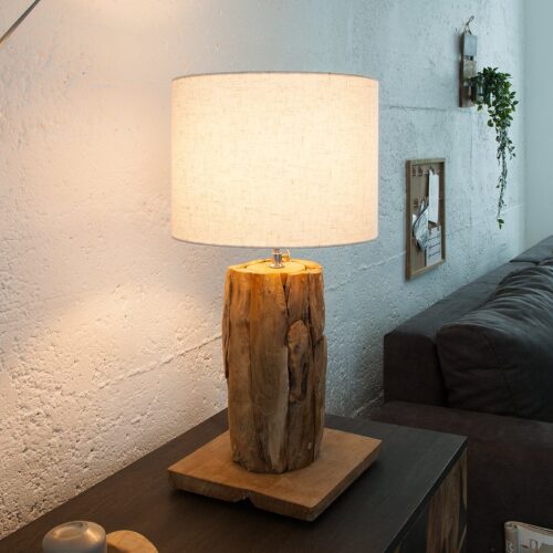 ROOTS barna tikfa asztali lámpa