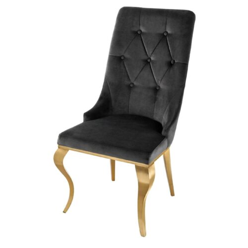 MODERN BAROCK III fekete és arany bársony étkezőszék