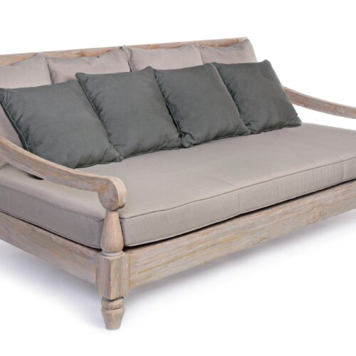 BALI bézs teakfa kerti kanapé