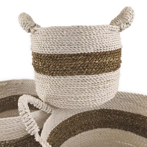 BINGIN fehér tengerifű tároló kosár S