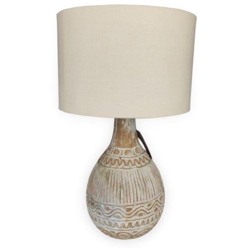 BLAHMANTUNG faragott fa asztali lámpa