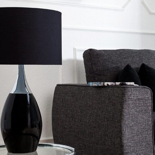 CARLA fekete asztali lámpa 60 cm