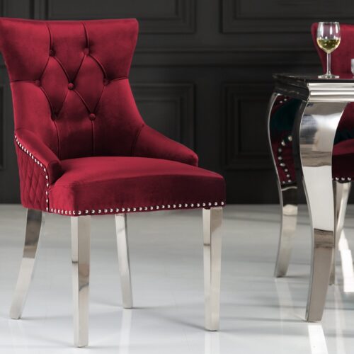 CASTLE piros bársony szék