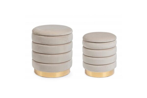 DARINA bézs bársony puff DARINA bézs bársony puff