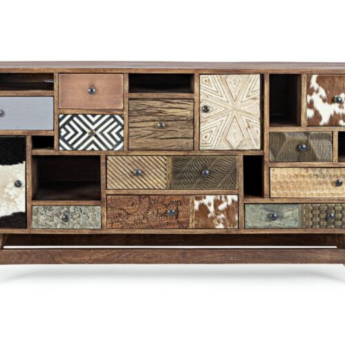 DHAVAL barna mangófa tárolószekrény