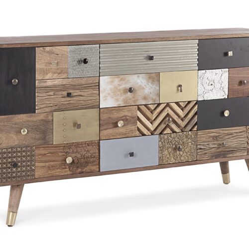 DHAVAL tálalószekrény 2 ajtóval és 4 fiókkal