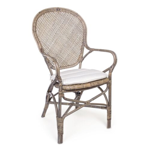 EDELINA natúr szék karfával párnával