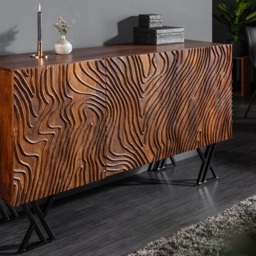 FLUID barna mangófa tálalószekrény