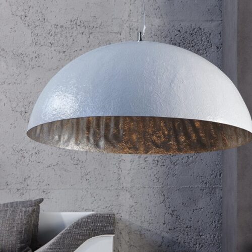 GLOW fehér és ezüst függőlámpa 50cm