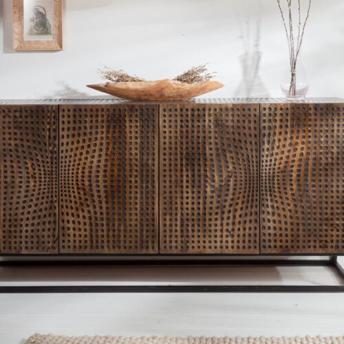 ILLUSION barna mangófa tálalószekrény