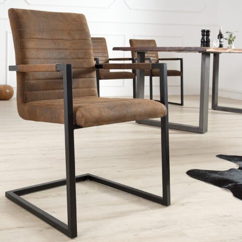 IMPERIAL antik barna-fekete fémvázas szék