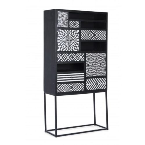 JANESH tálalószekrény 4 ajtóval és 6 fiókkal