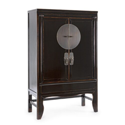 JINAN fekete gardróbszekrény polcokkal 108x48x174