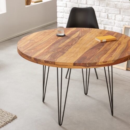 MAKASSAR barna rózsafa kerek étkezőasztal 120cm