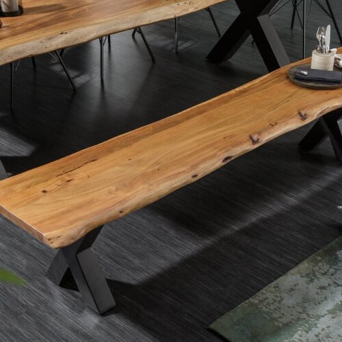 MAMMUT X fekete és akácfa ülőpad 160cm