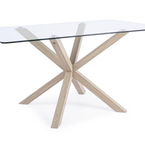 MAY négyszögletes étkezőasztal natúr lábakkal 160x90