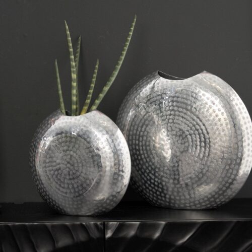 ORIENTAL ezüst alumínium váza