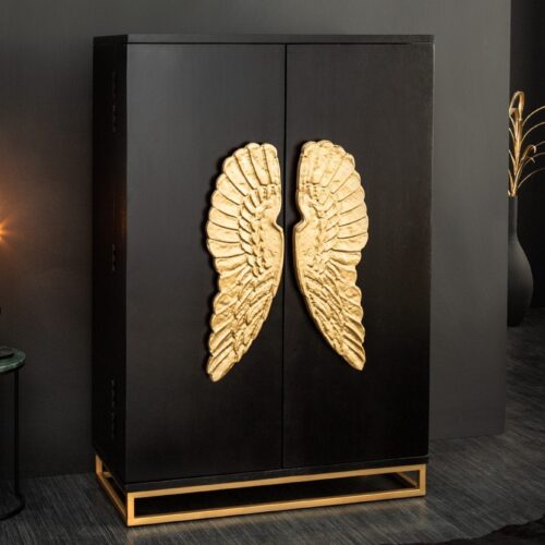 ANGEL fekete mangófa bárszekrény