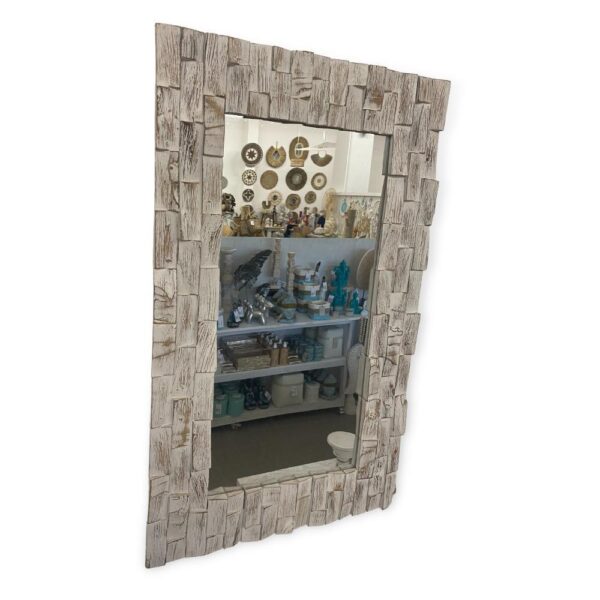 MENDOYO fehér fakeretes tükör 60x100 cm