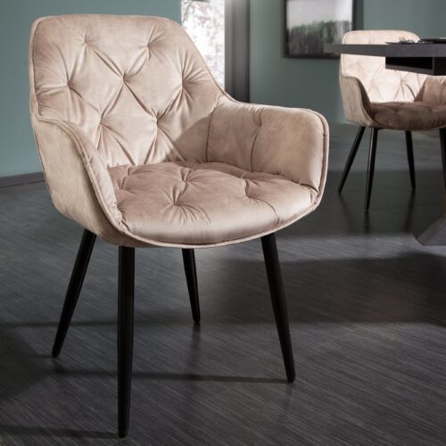 MILANO bézs bársony szék