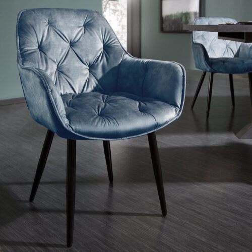 MILANO kék bársony szék