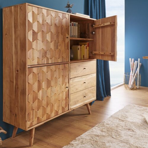 MYSTIC LIVING barna akácfa tárolószekrény 118x40x140