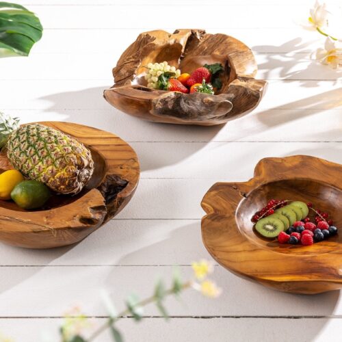 NATURE faragott fa tál 40cm