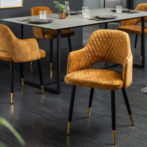 PARIS sárga bársony szék