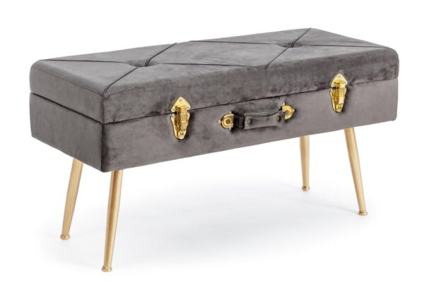 POLINA szürke ülőpad tárolóval