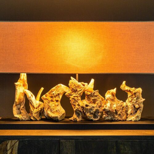 PURE UNIQUE bézs uszadékfa asztali lámpa 80cm