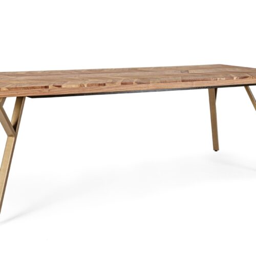 RAIDA 10 személyes barna akácfa étkezőasztal 220cm