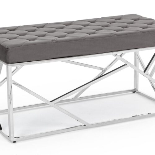 RAYAN szürke bársony ülőpad 97x44