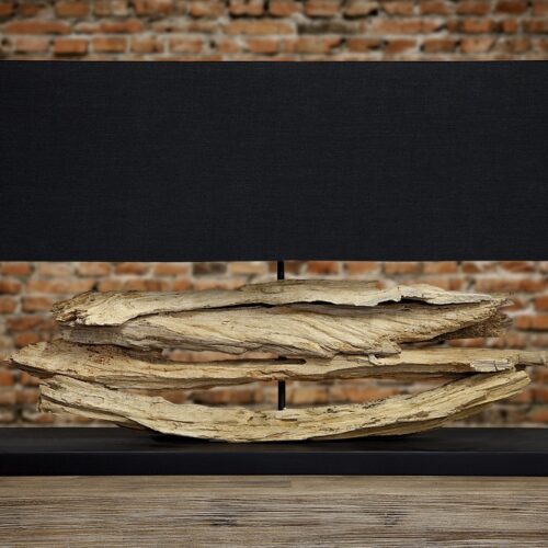 RIVERINE fekete hordalékfa asztali lámpa