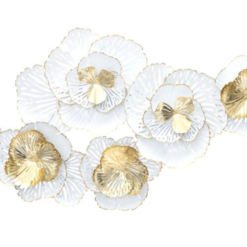 ROSE I fehér és arany vas fali dekoráció