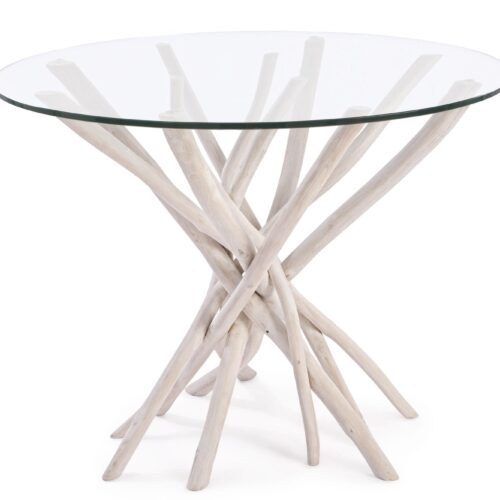 SAHEL kerek étkezőasztal üveggel 110x110