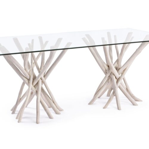 SAHEL négyszögletes étkezőasztal üveggel 200x100