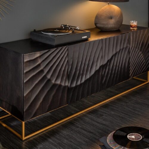 SCORPION fekete mangó tálalószekrény 177cm