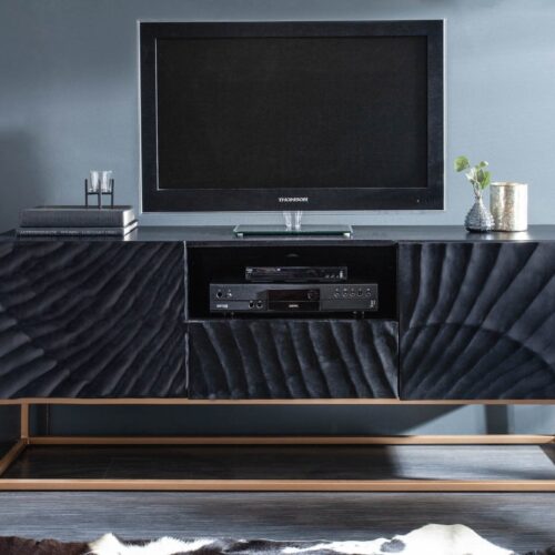 SCORPION fekete mangófa TV szekrény