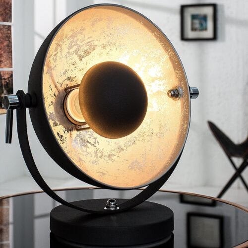 STUDIO fekete és ezüst asztali lámpa 40cm