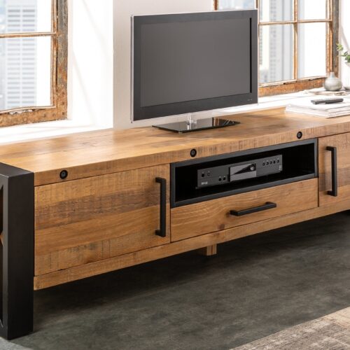 THOR barna fenyőfa TV szekrény 200cm