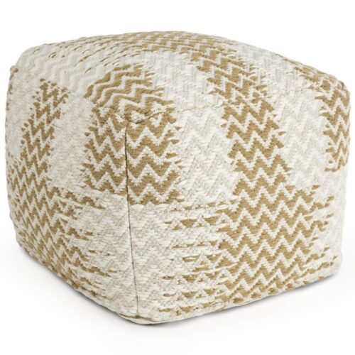 TIMBUCTU fehér és bézs puff 45x45