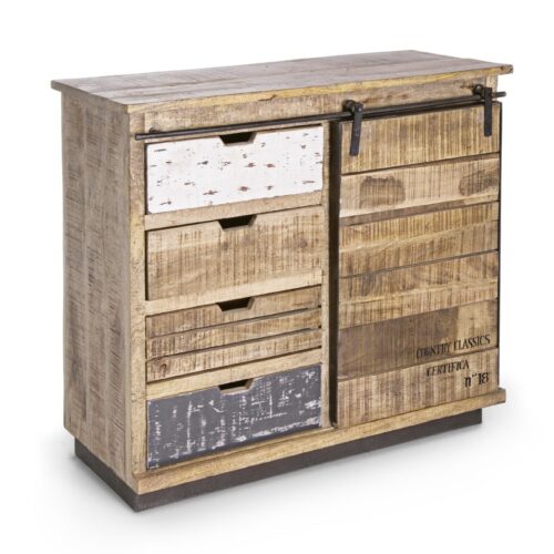 TUDOR tálalószekrény 1 ajtóval és 4 fiókkal