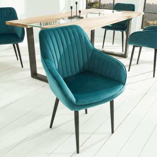 TURIN türkiz karfás szék