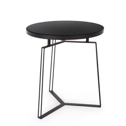 ZAIRA fekete lerakóasztal 50cm átmérő