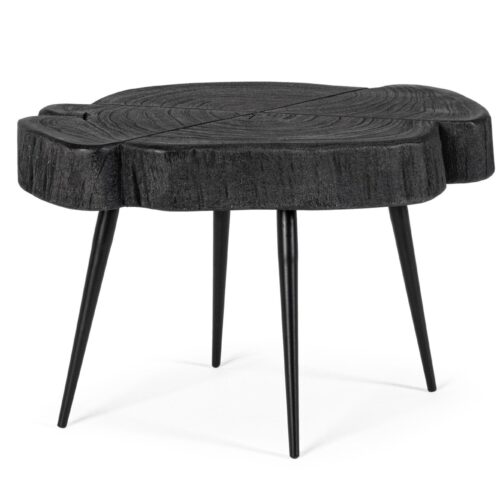 ZAKIA fekete akácfa dohányzóasztal 45cm