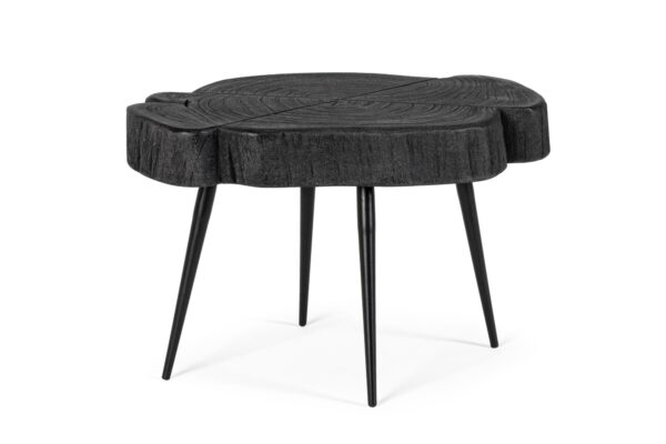 ZAKIA fekete akácfa dohányzóasztal 45cm